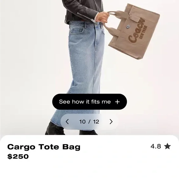 Coach Tan Cargo Tote with Embroidered Logo - Picture 4 of 9